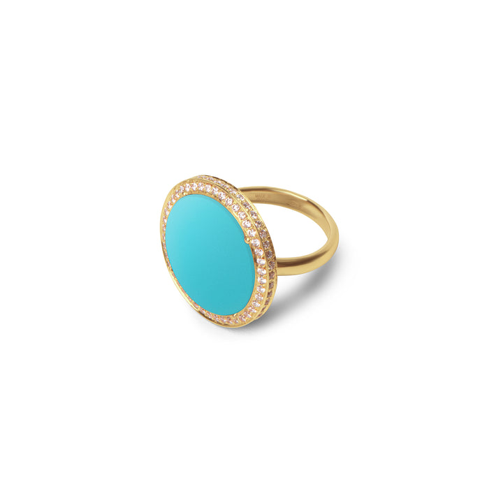 Eternity Rings Blue Agate Yellow Gold Large