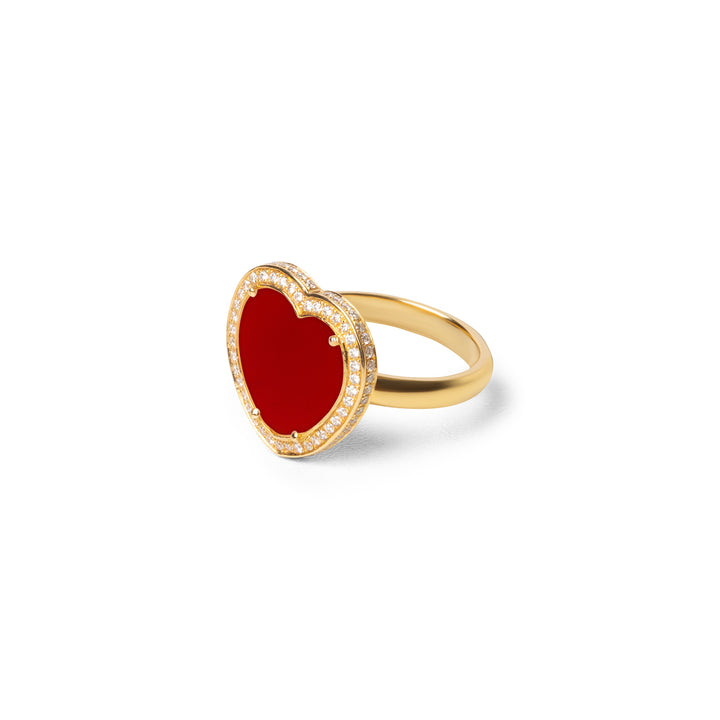 Amore Rings Red Carnelian Yellow Gold Medium