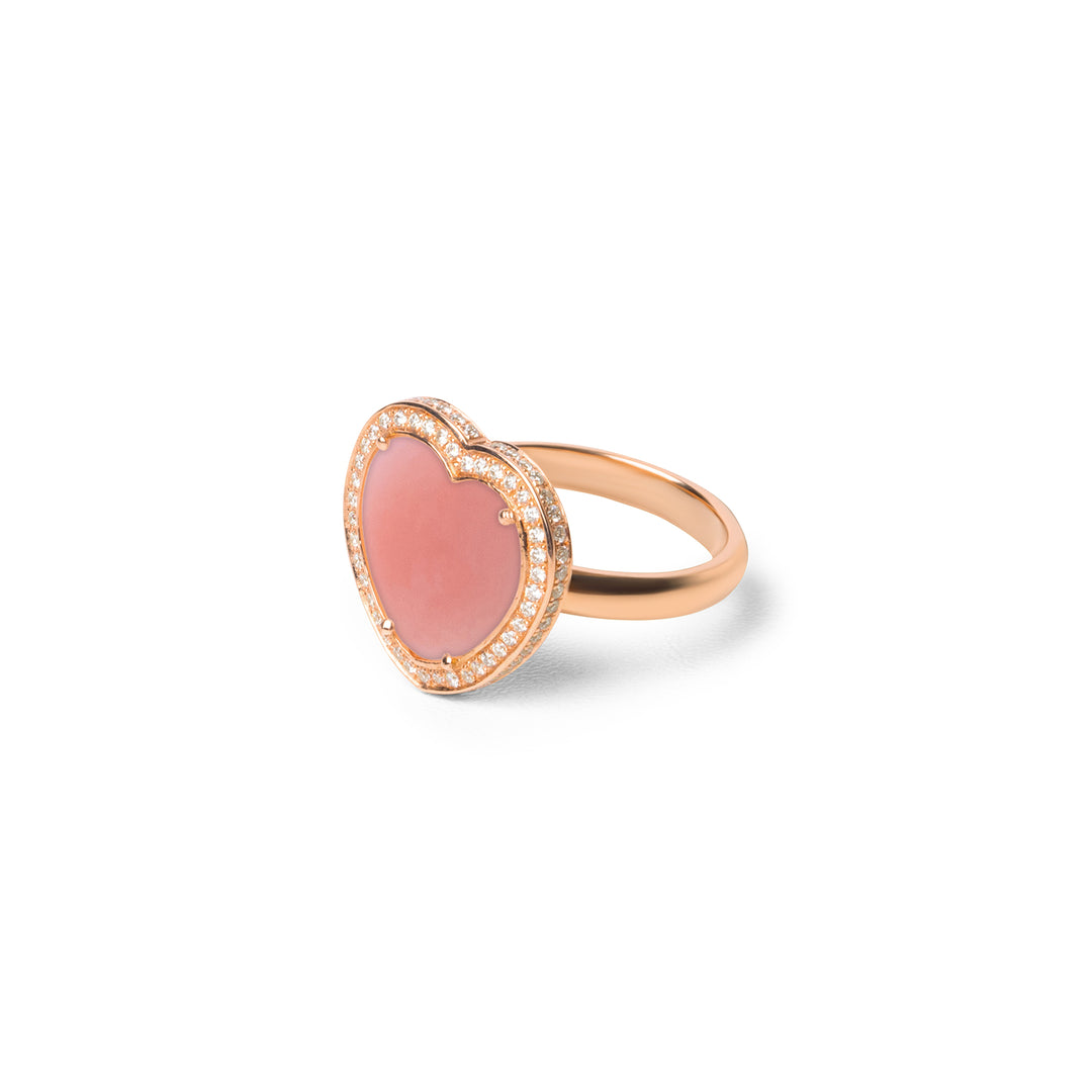 Amore Rings Pink Opal Rosé Gold Medium