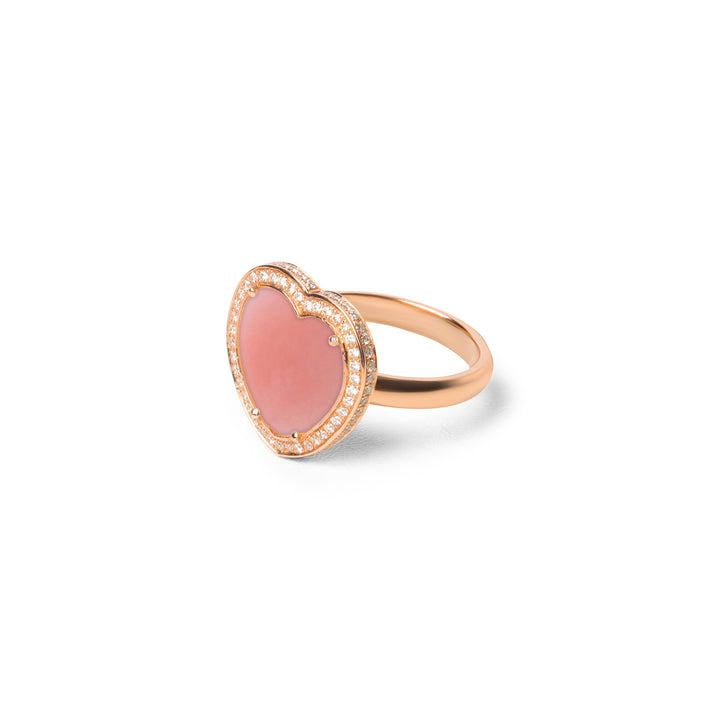Amore Rings Pink Opal Rosé Gold Medium