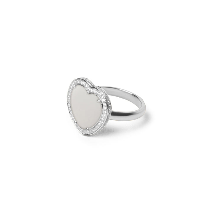 Amore Rings White Agate White Gold Medium