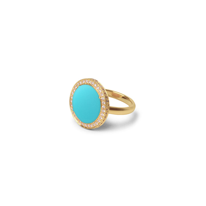Eternity Rings Blue Agate Yellow Gold Medium