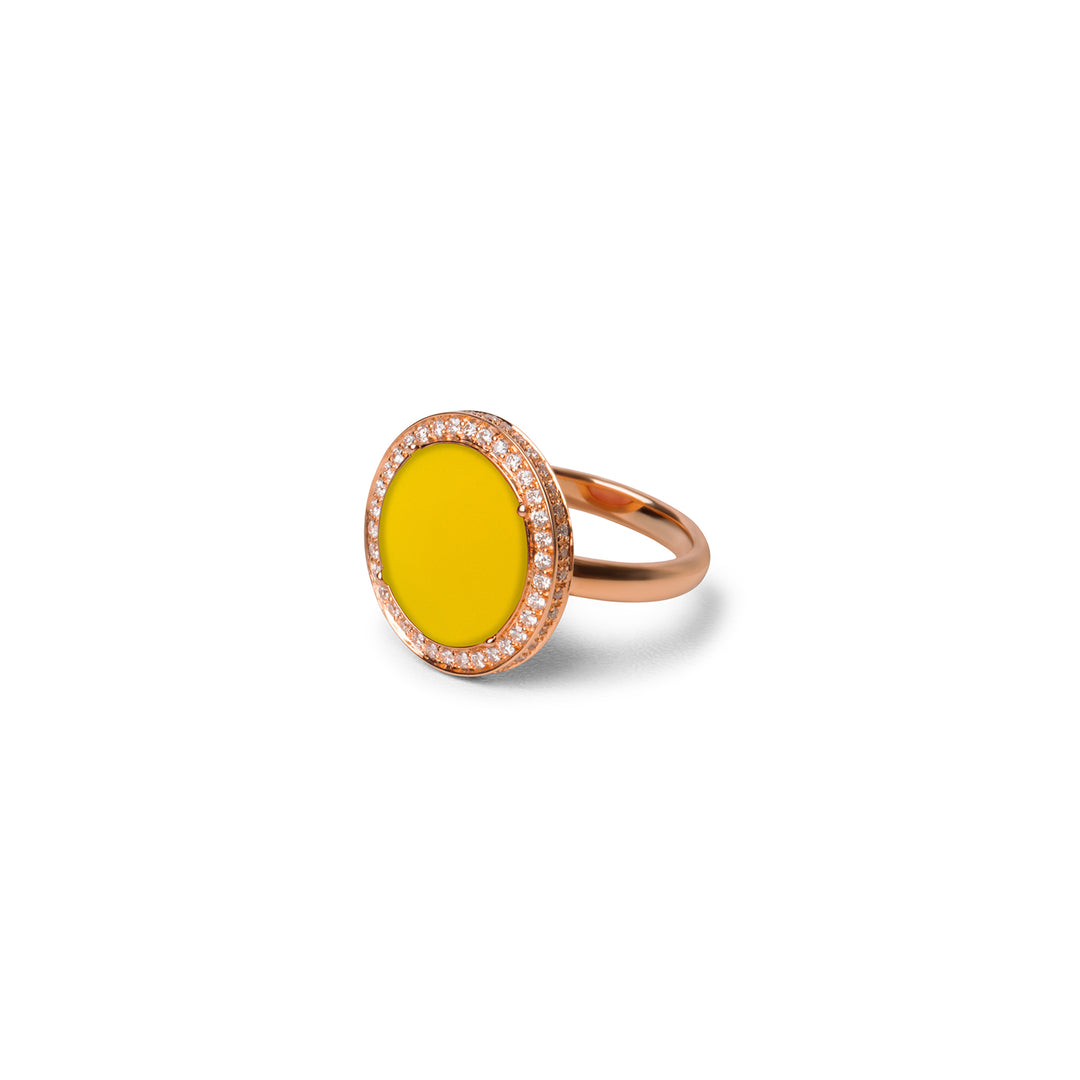 Eternity Rings Yellow Agate Rosé Gold Medium