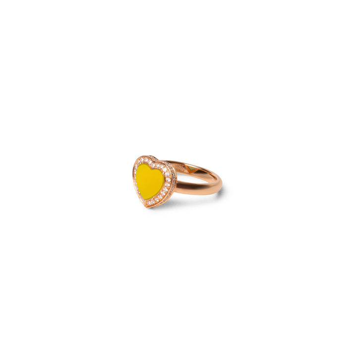 Amore Rings Yellow Agate Rosé Gold Small