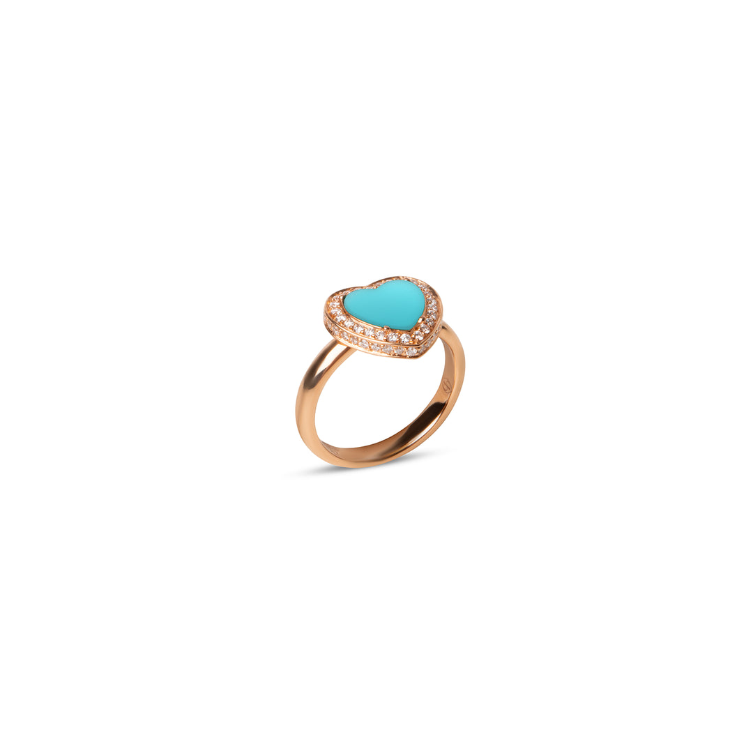 Amore Rings Blue Agate Rosé Gold Small