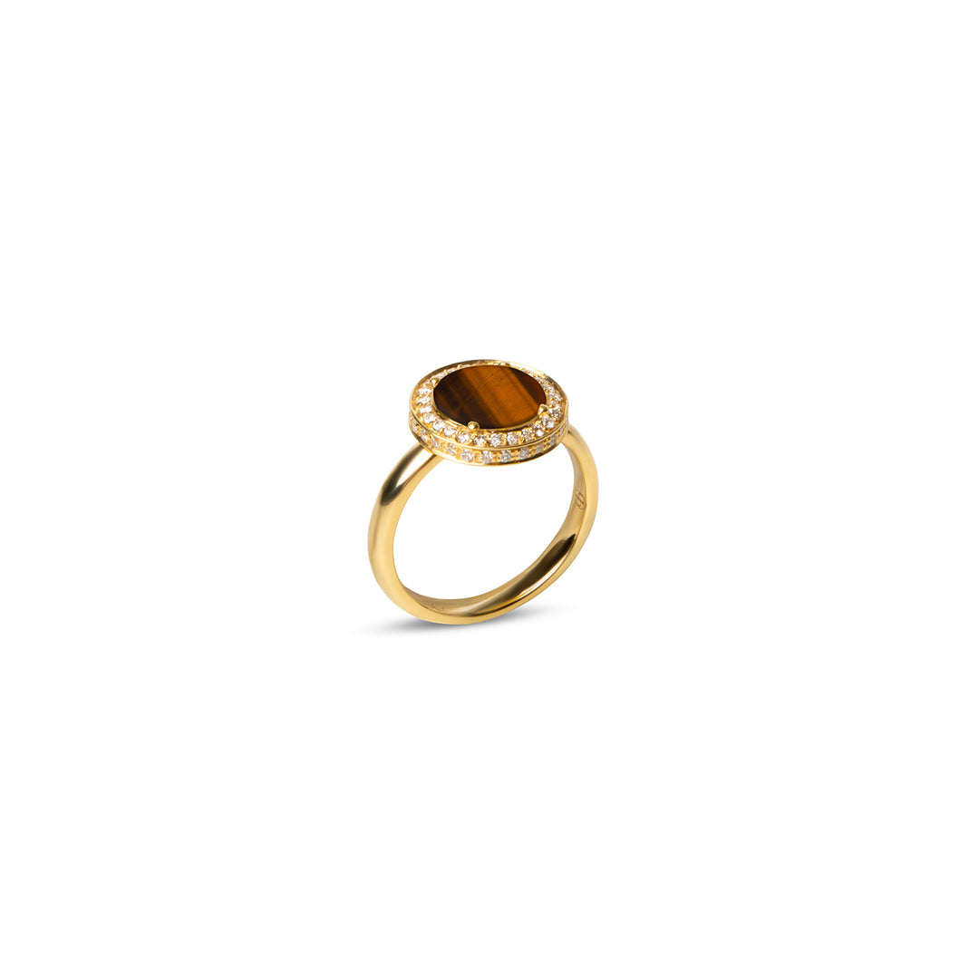 Eternity Rings Tiger Eye Yellow Gold Small
