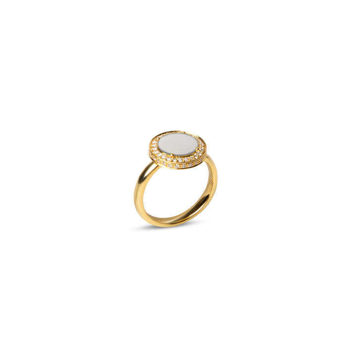 Eternity Rings White Agate Yellow Gold Small