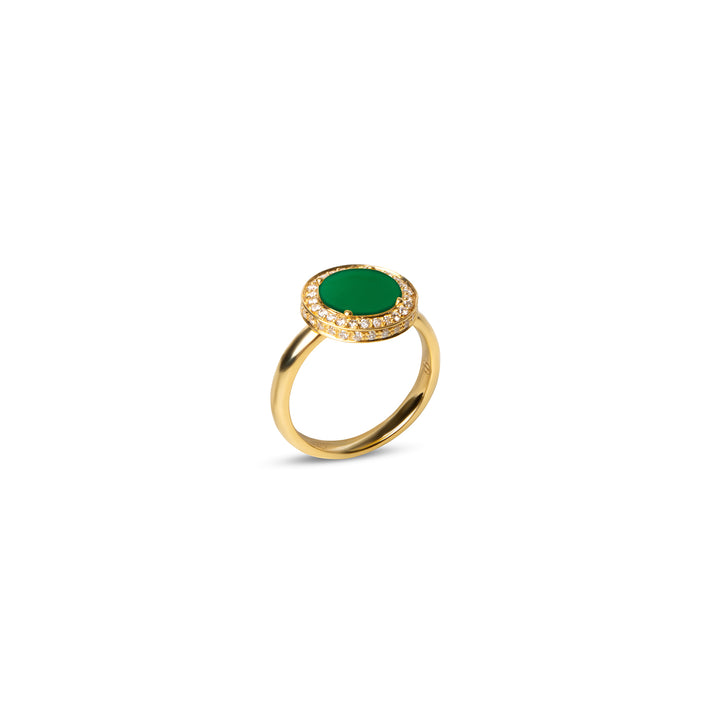 Eternity Rings Green Agate Yellow Gold Small