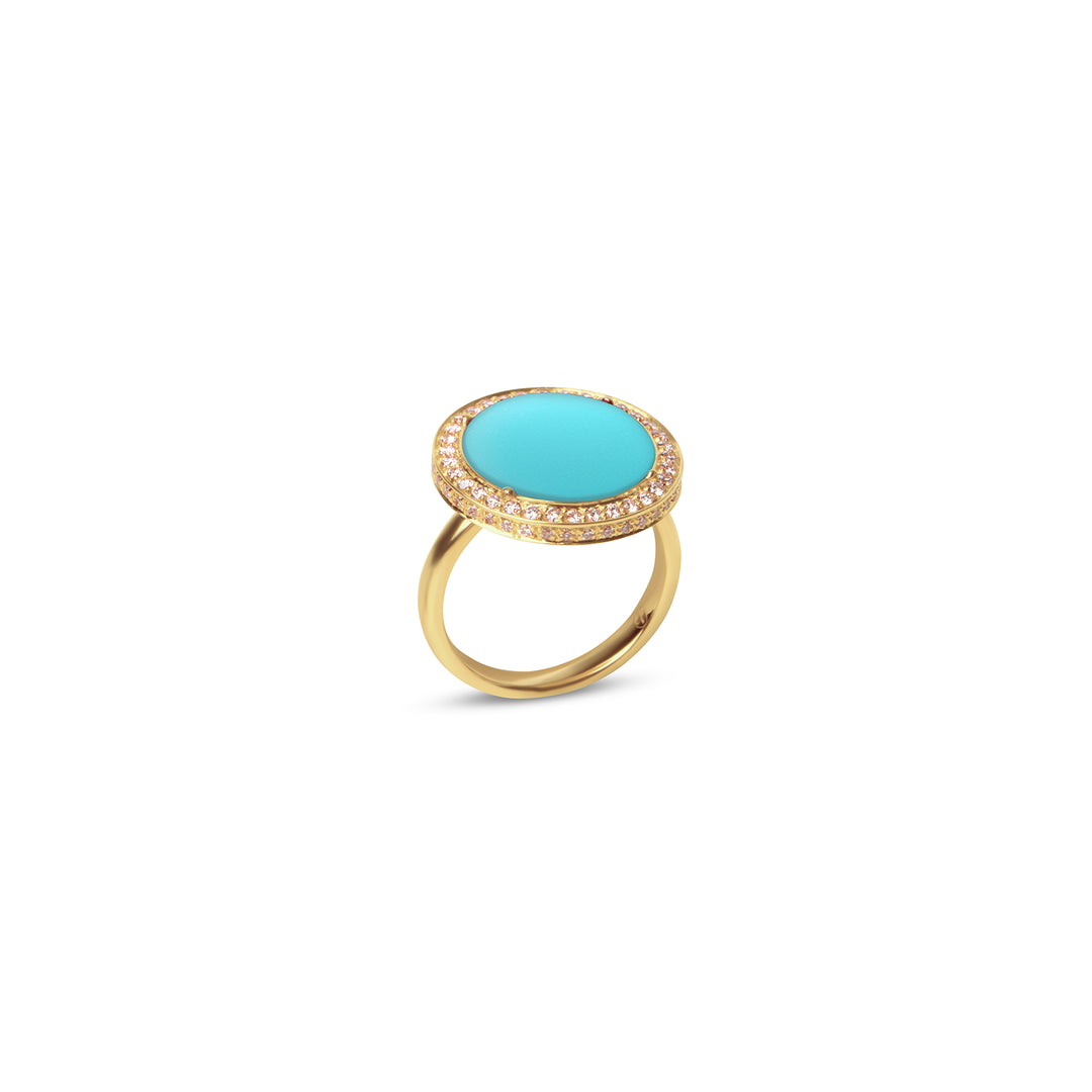 Eternity Rings Blue Agate Yellow Gold Medium