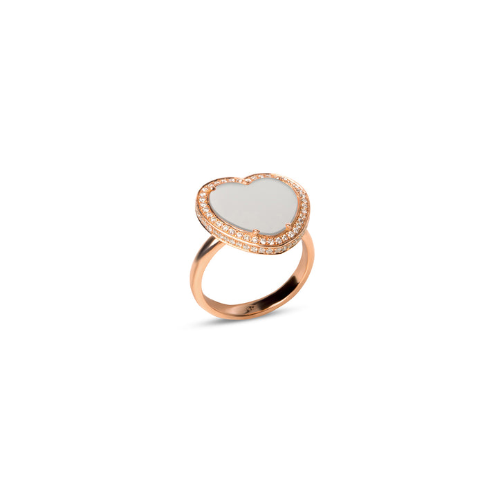 Amore Rings White Agate Rosé Gold Medium