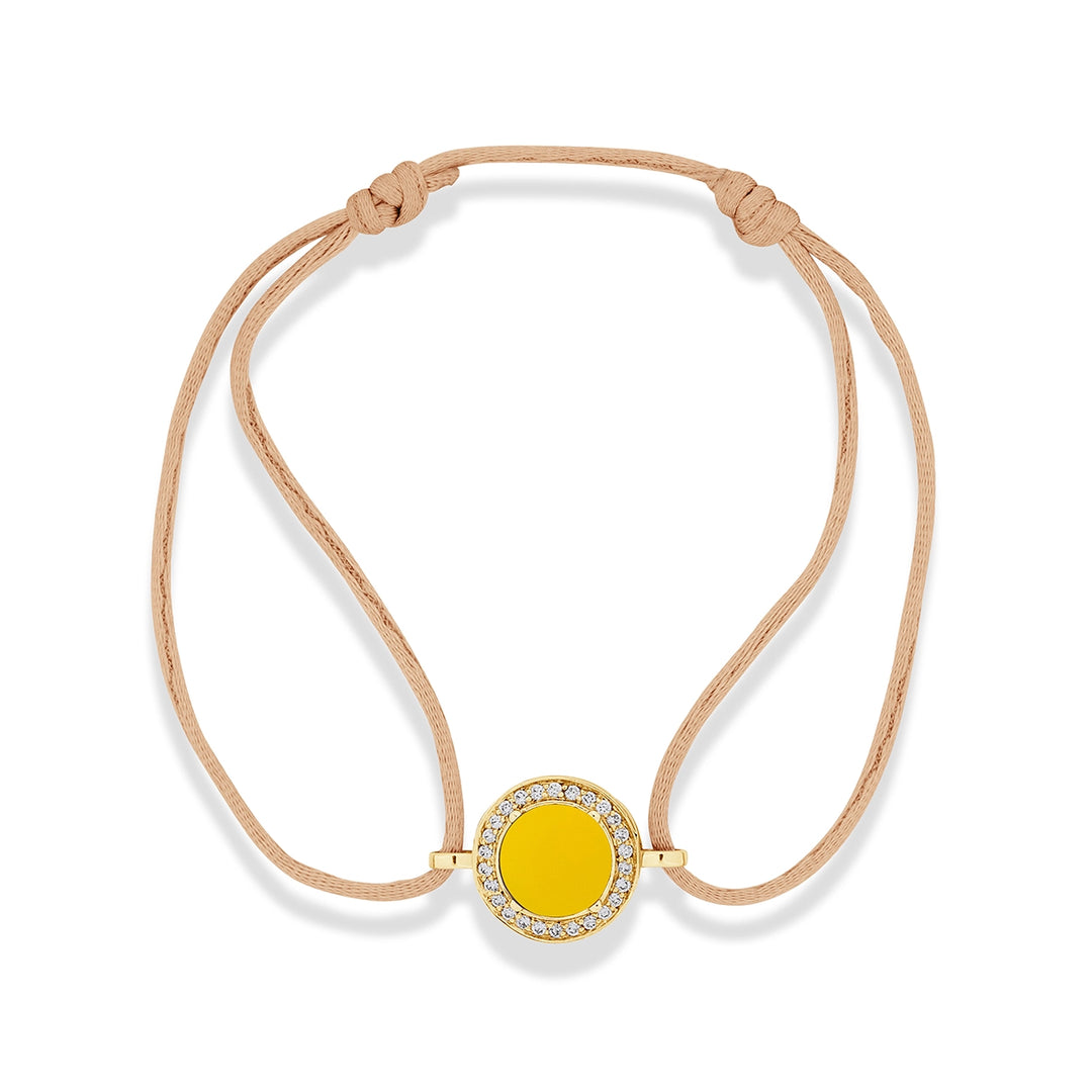 Eternity Bracelet Cord Yellow Agate Yellow Gold