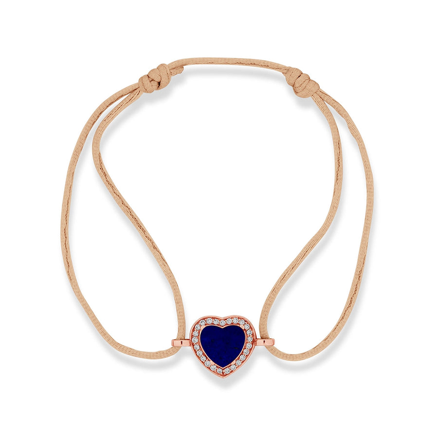Amore bracelet cord with lapis lazuli in rose gold