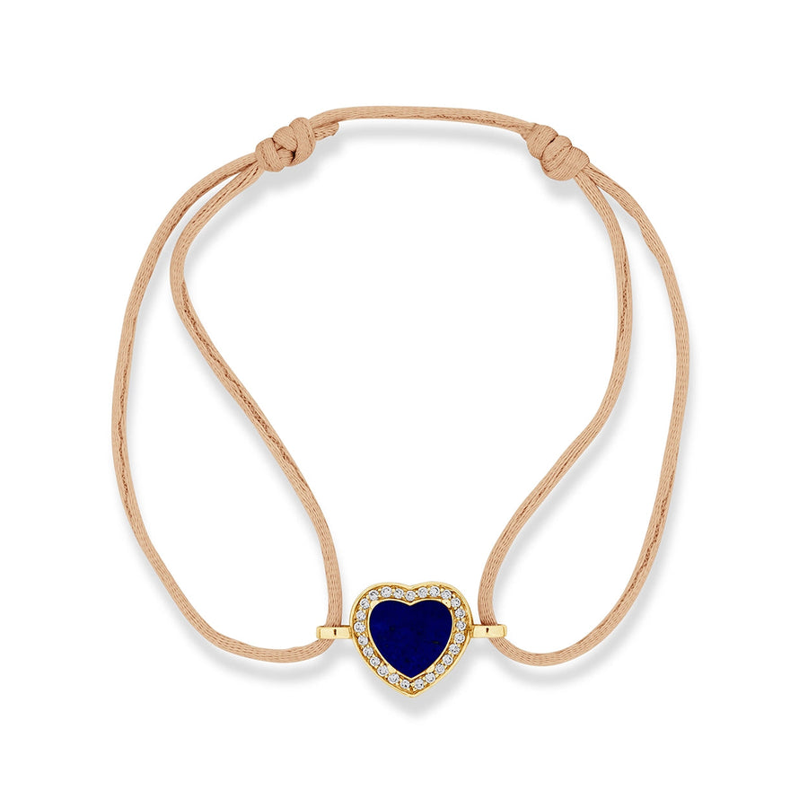 Amore bracelet cord with lapis lazuli in yellow gold
