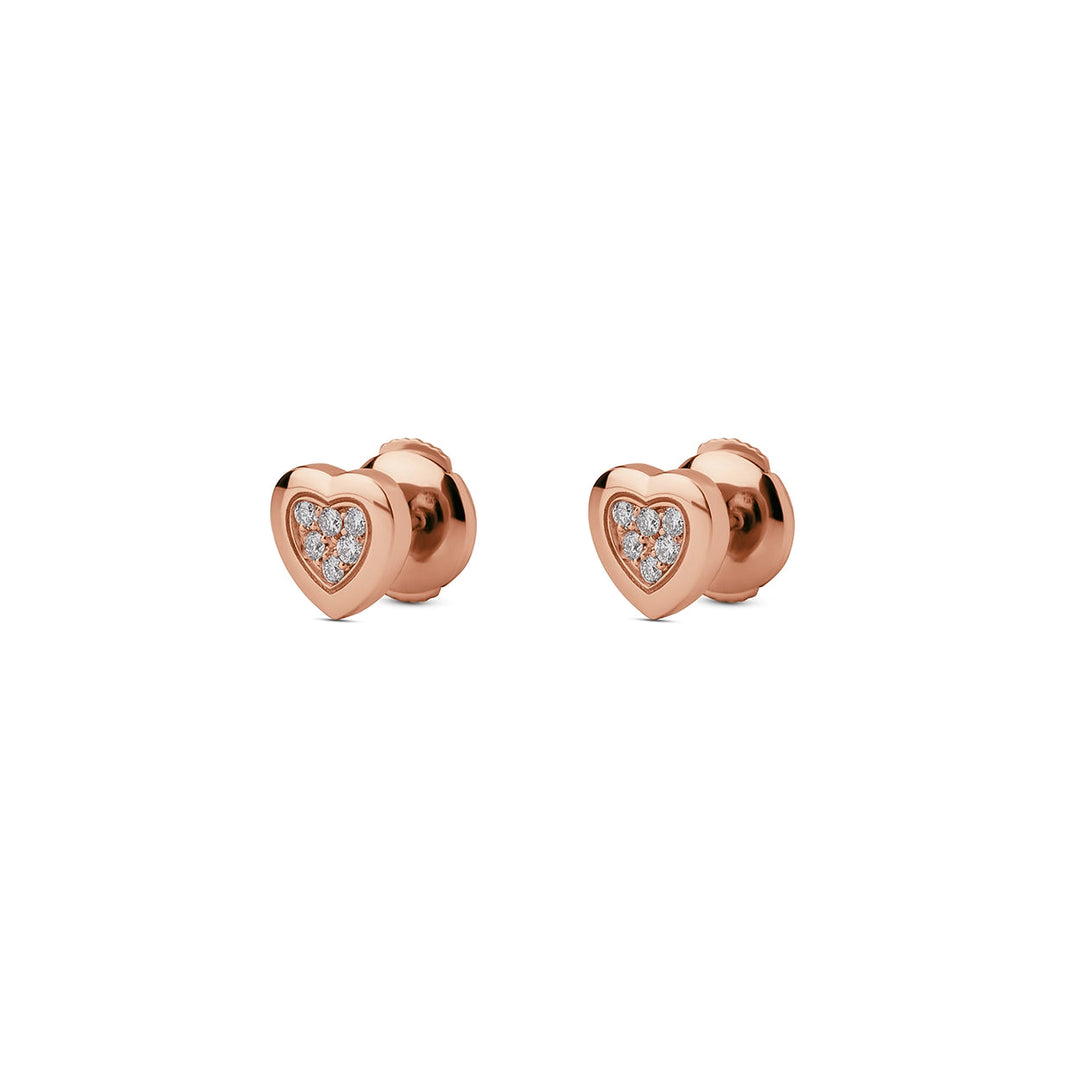 Amore earrings with bambina diamond in rose gold