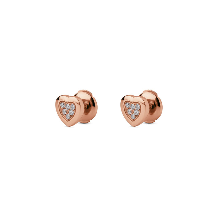 Amore earrings with bambina diamond in rose gold