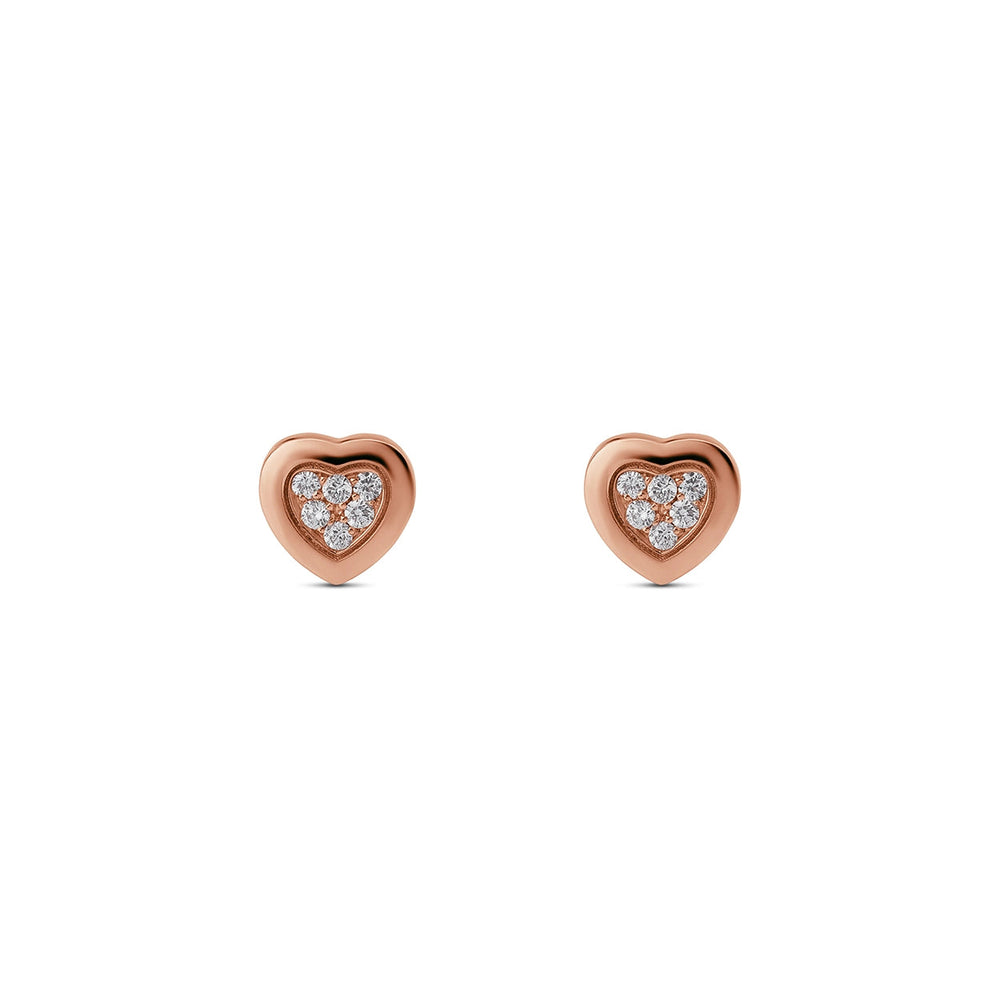 Amore earrings with bambina diamond in rose gold (view 2)