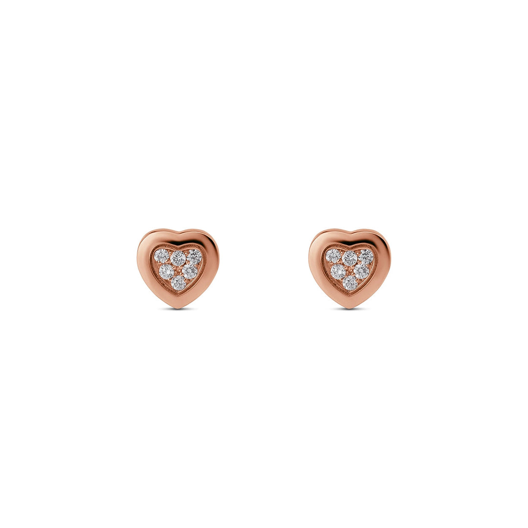 Amore earrings with bambina diamond in rose gold (view 2)