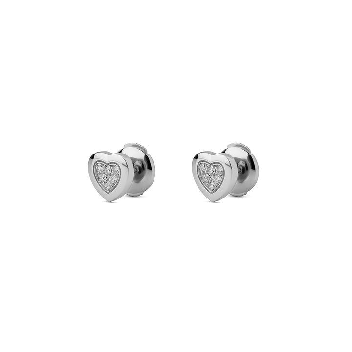 Amore earrings with bambina diamond in white gold