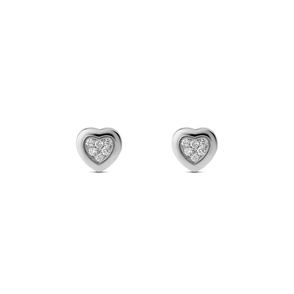 Amore earrings with bambina diamond in white gold (view 2)