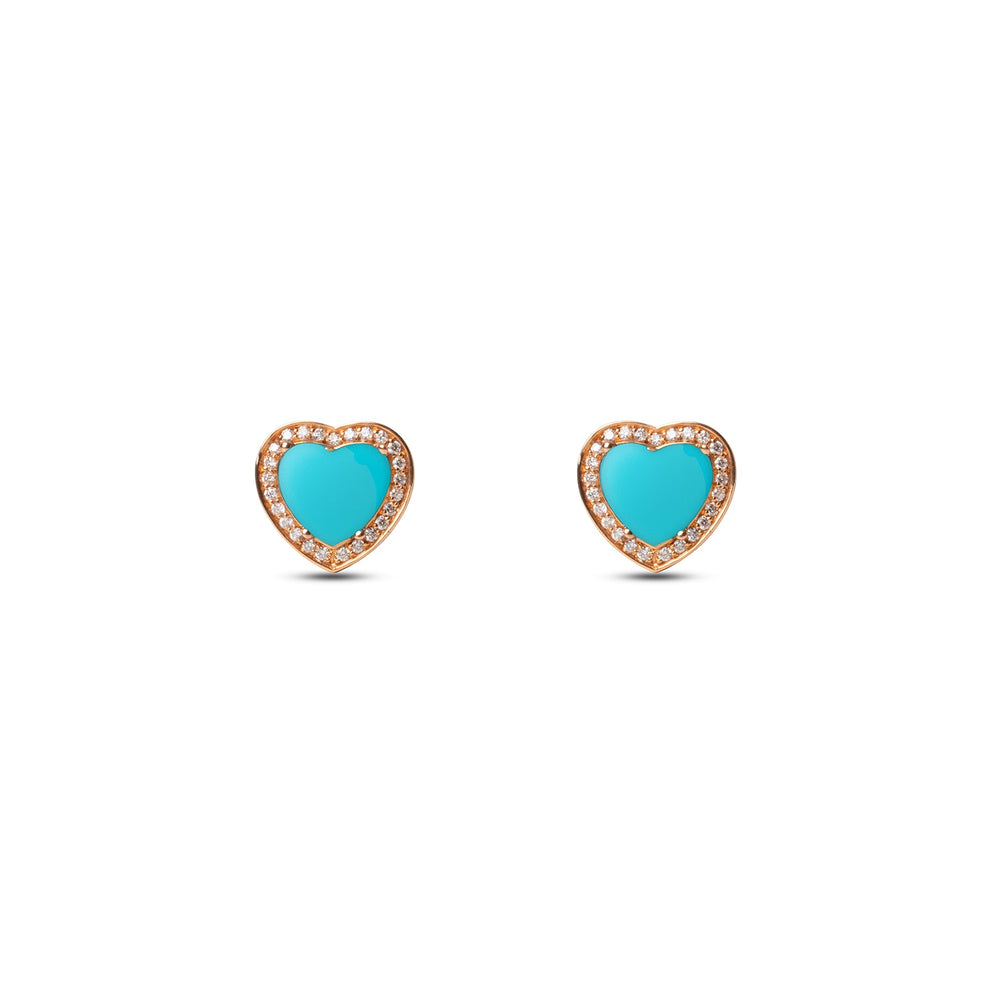 Amore earrings with blue agate in rose gold (view 2)