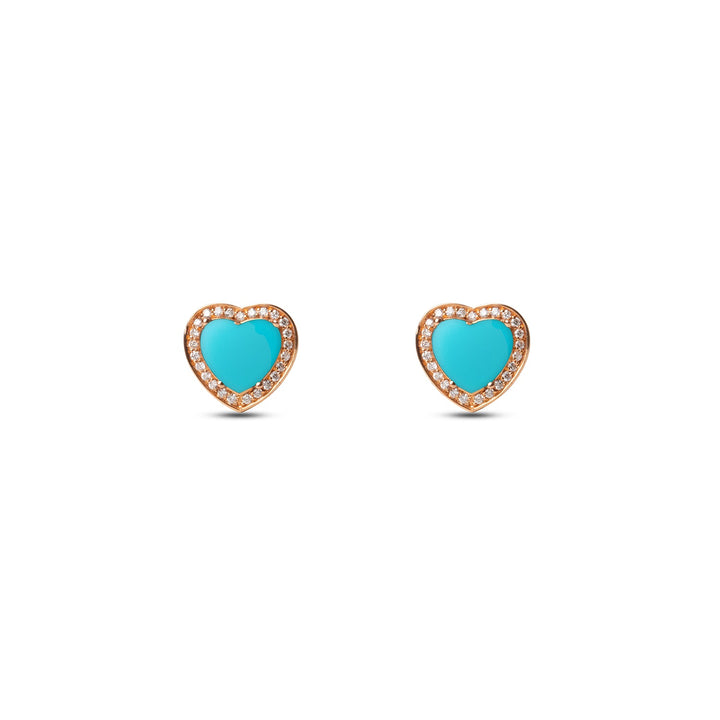 Amore earrings with blue agate in rose gold (view 2)