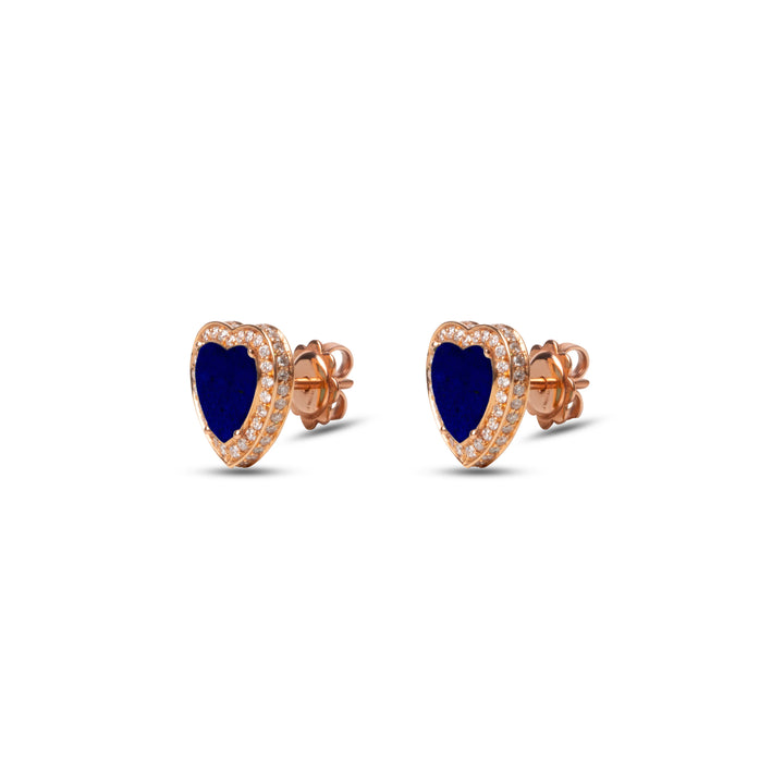 Amore earrings with lapis lazuli in rose gold
