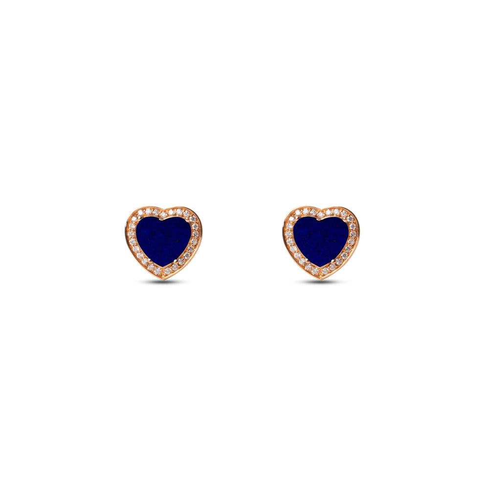 Amore earrings with lapis lazuli in rose gold (view 2)