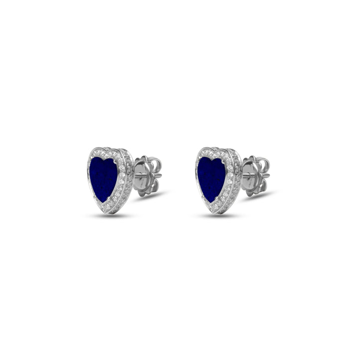 Amore earrings with lapis lazuli in white gold