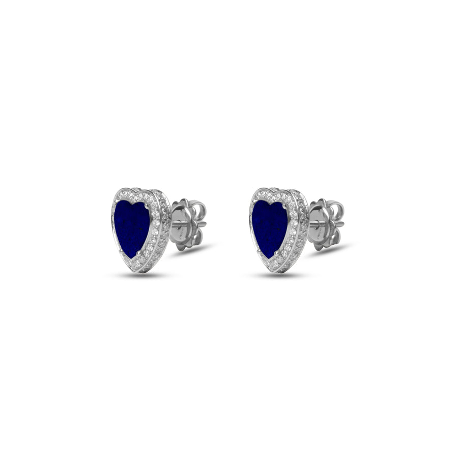 Amore earrings with lapis lazuli in white gold