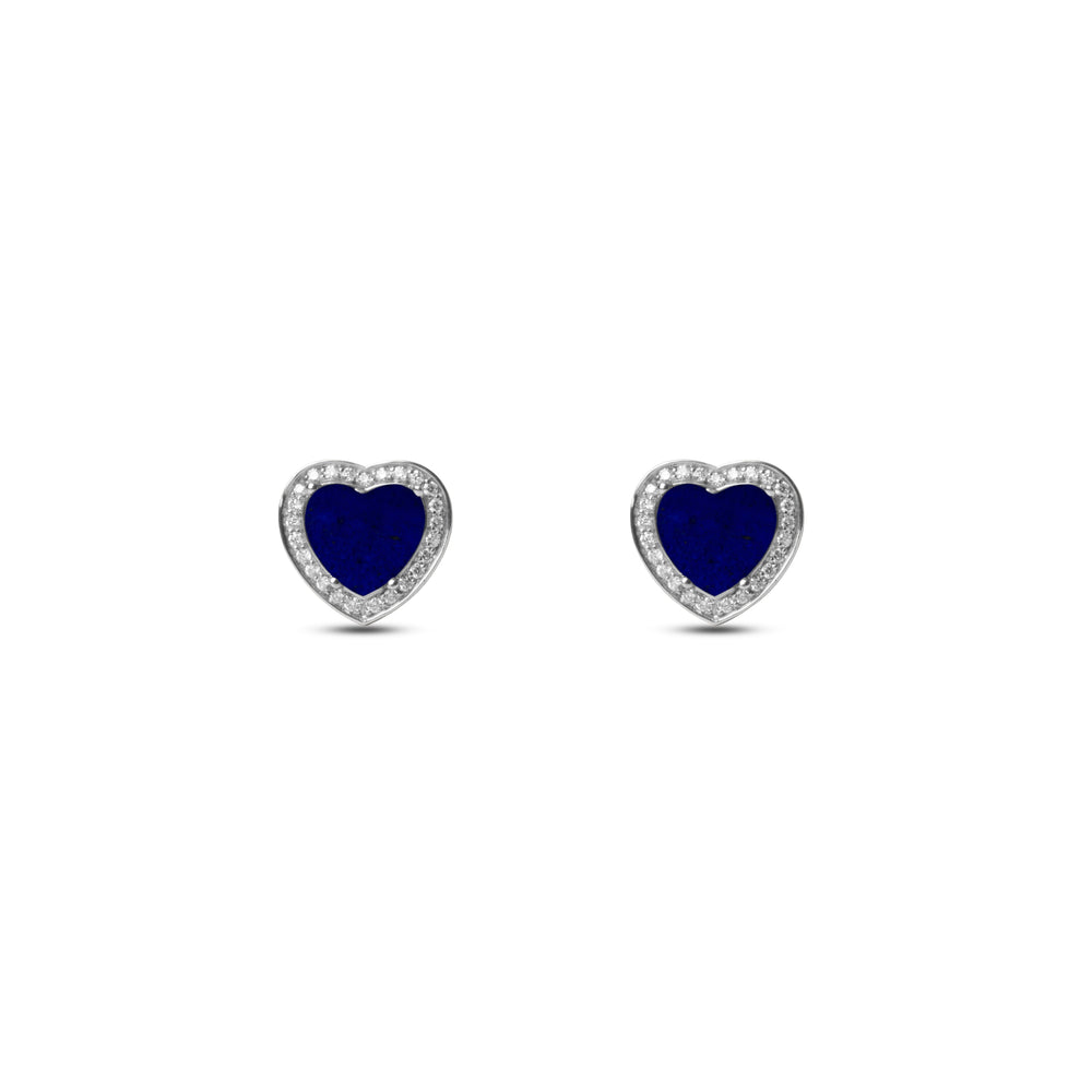 Amore earrings with lapis lazuli in white gold (view 2)