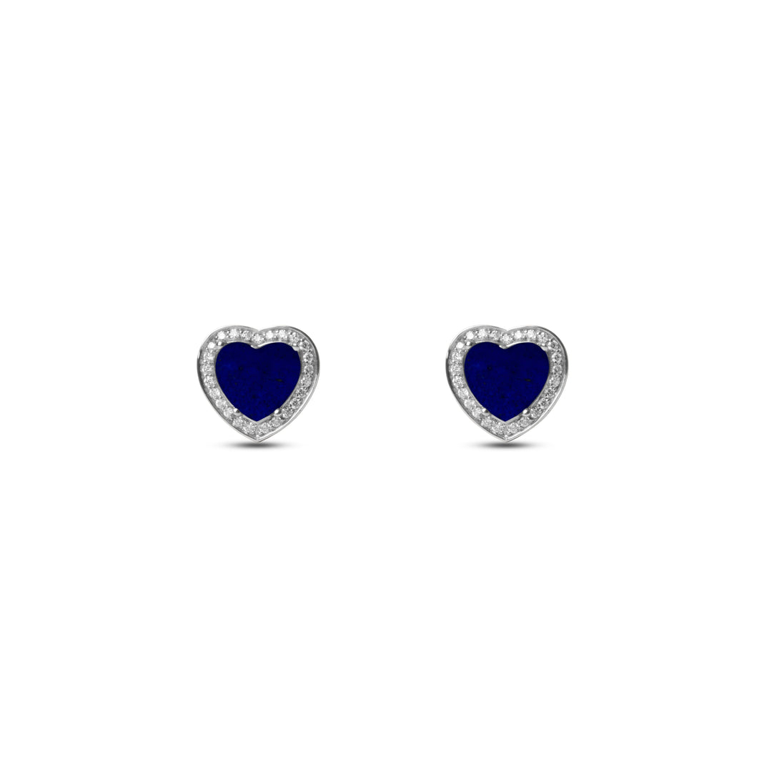 Amore earrings with lapis lazuli in white gold (view 2)