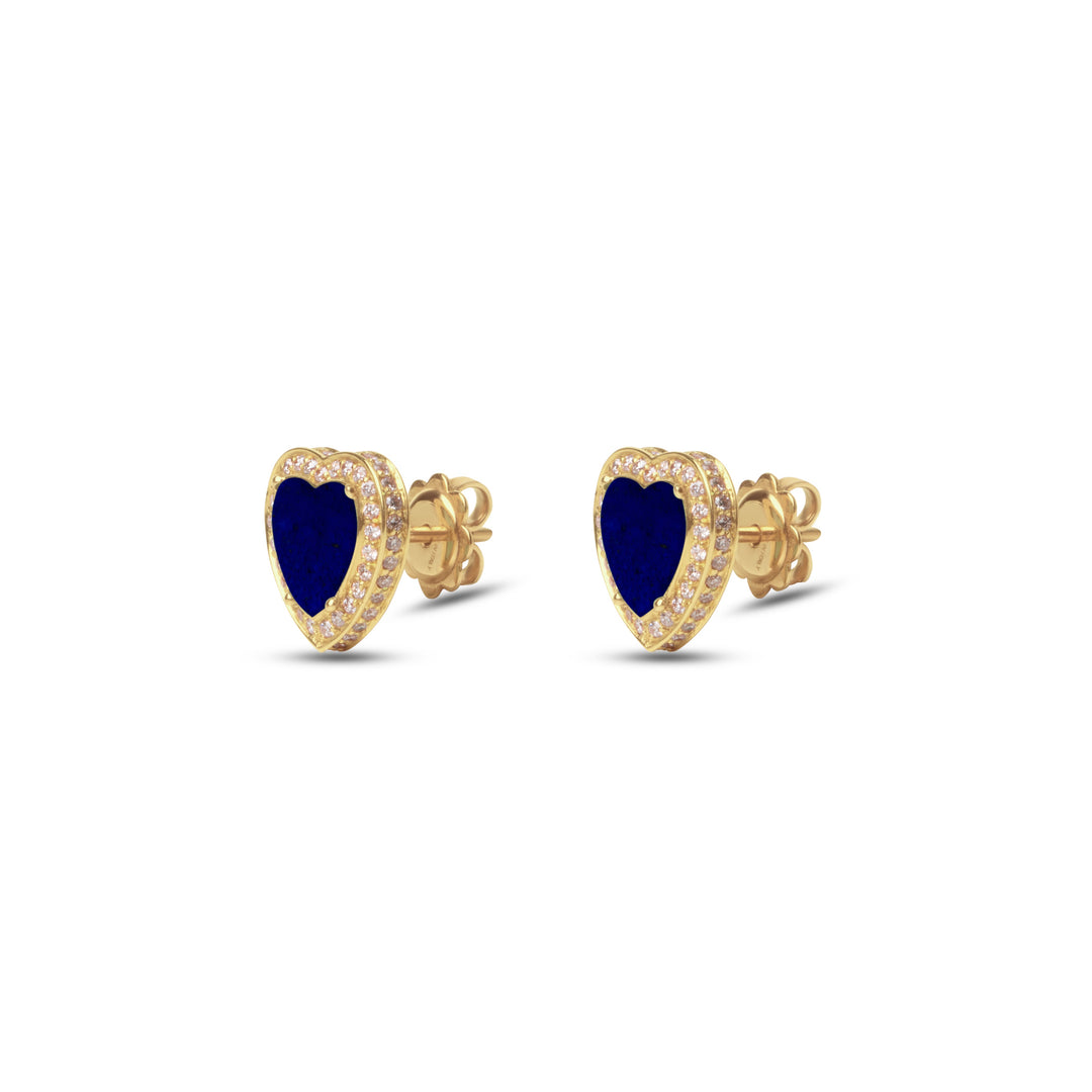 Amore earrings with lapis lazuli in yellow gold