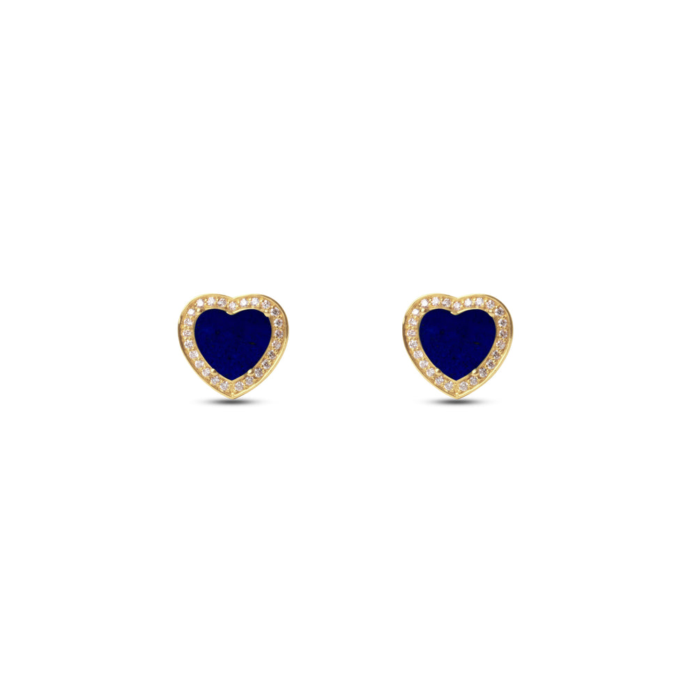 Amore earrings with lapis lazuli in yellow gold (view 2)