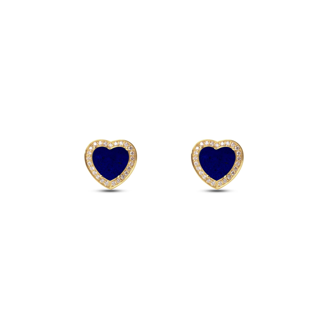 Amore earrings with lapis lazuli in yellow gold (view 2)