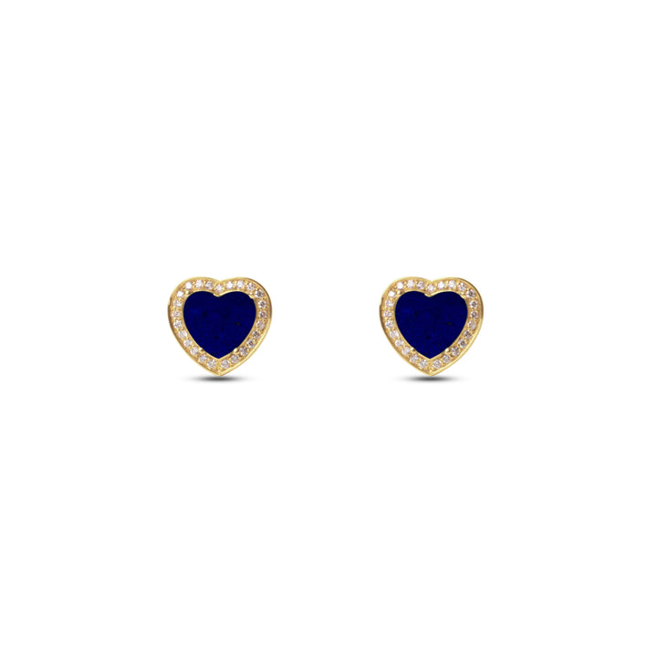 Amore earrings with lapis lazuli in yellow gold (view 2)