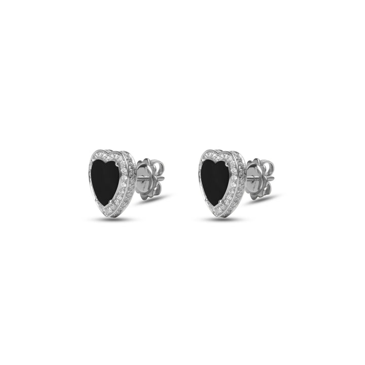 Amore earrings with onyx in white gold