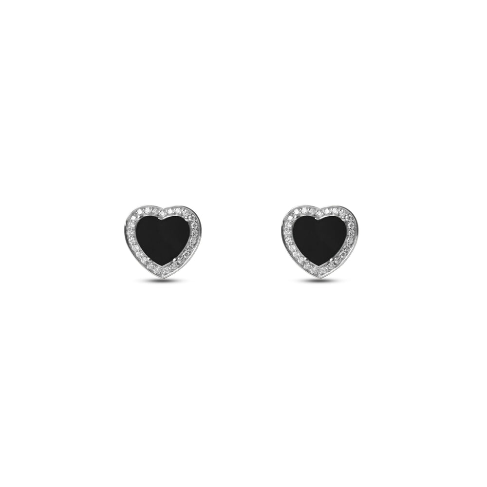 Amore earrings with onyx in white gold (view 2)