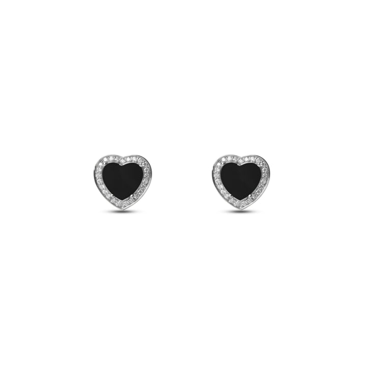 Amore earrings with onyx in white gold (view 2)