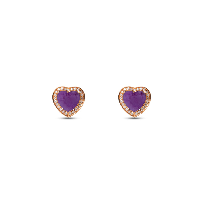 Amore earrings with purple agate in rose gold (view 2)