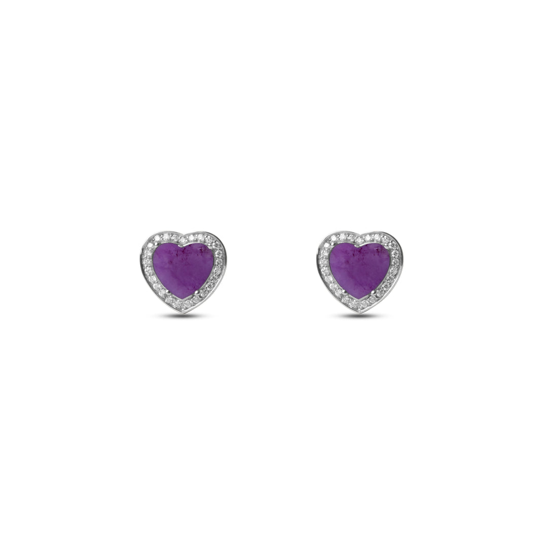 Amore earrings with purple agate in white gold (view 2)