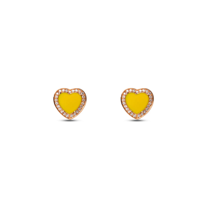 Amore earrings with yellow agate in rose gold (view 2)