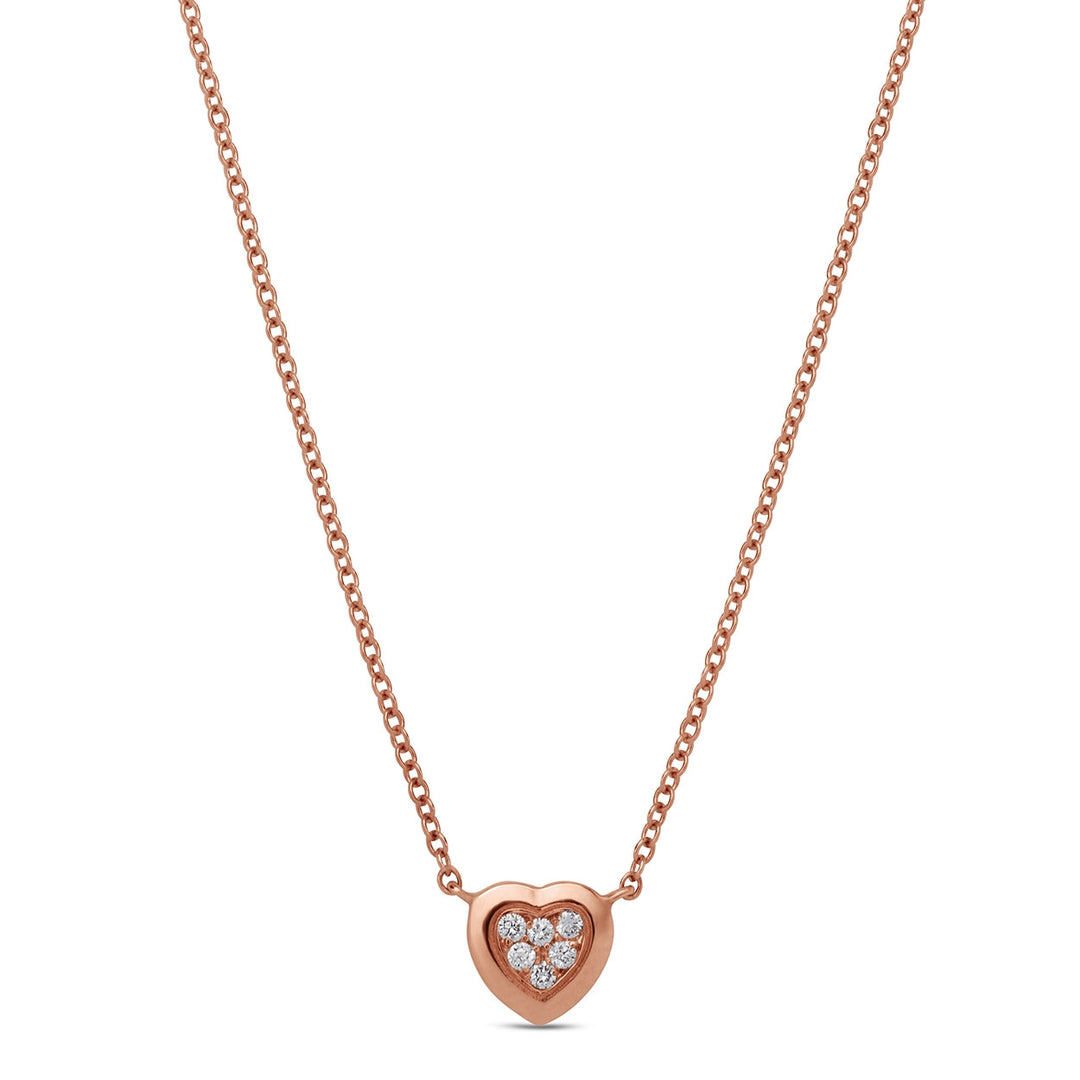 Amore necklace with bambina diamond in rose gold