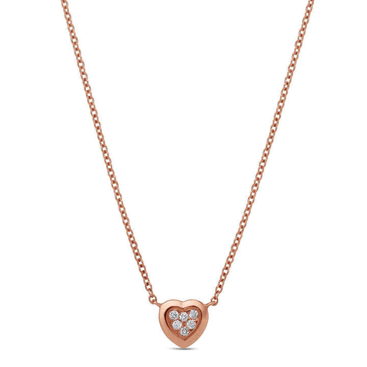 Amore necklace with bambina diamond in rose gold