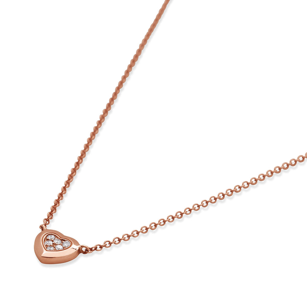 Amore necklace with bambina diamond in rose gold (view 2)