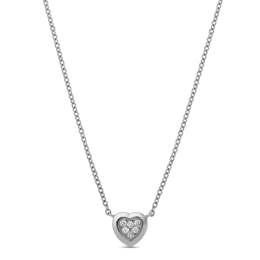 Amore necklace with bambina diamond in white gold