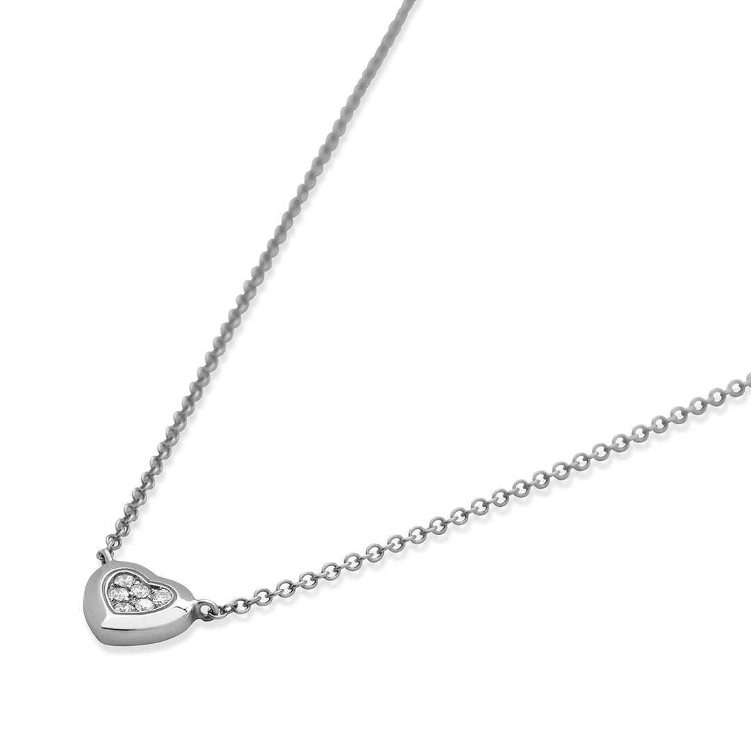 Amore necklace with bambina diamond in white gold (view 2)