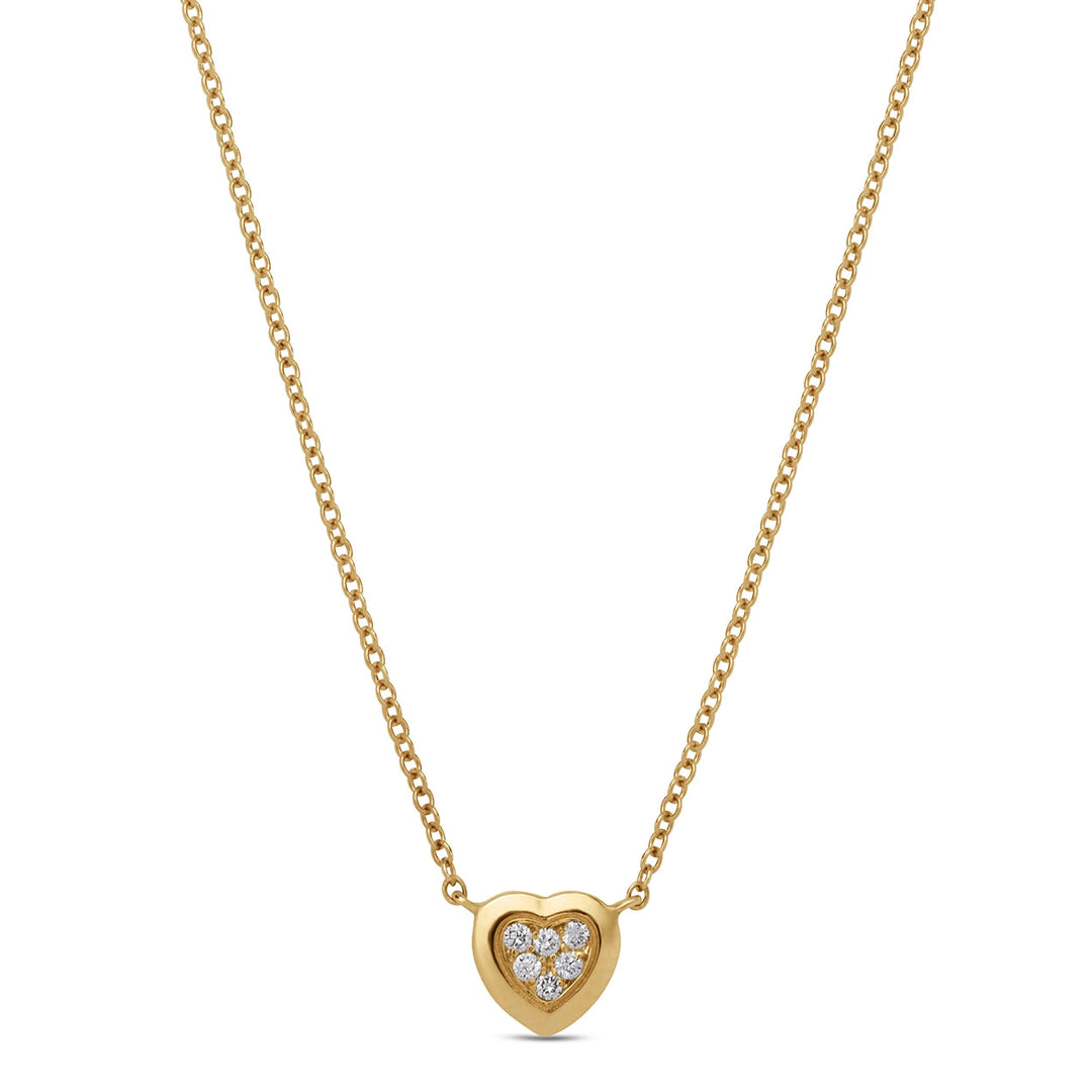 Amore necklace with bambina diamond in yellow gold