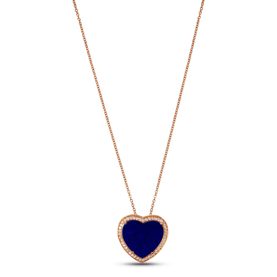 Amore necklace with lapis lazuli in rose gold, large size