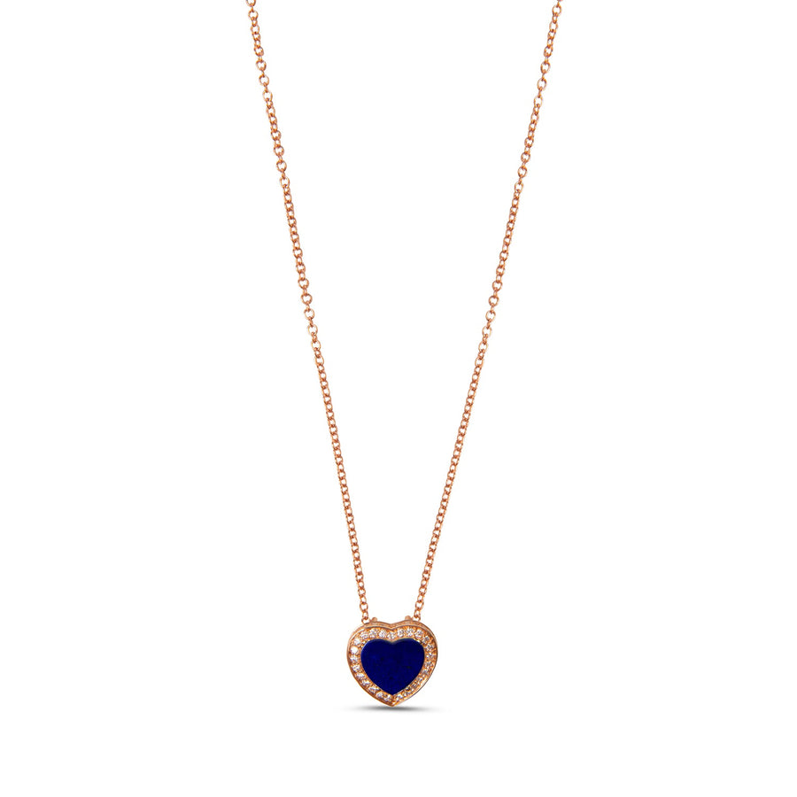 Amore necklace with lapis lazuli in rose gold, small size