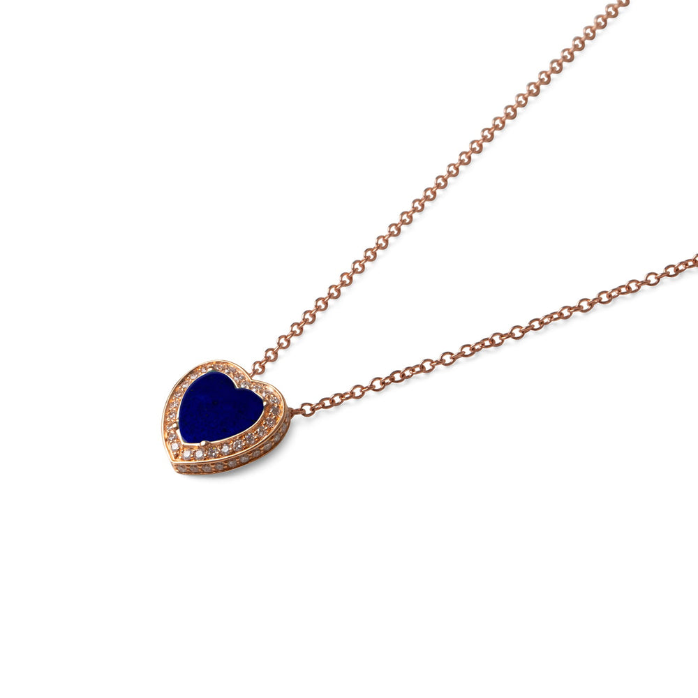 Amore necklace with lapis lazuli in rose gold, small size (view 2)